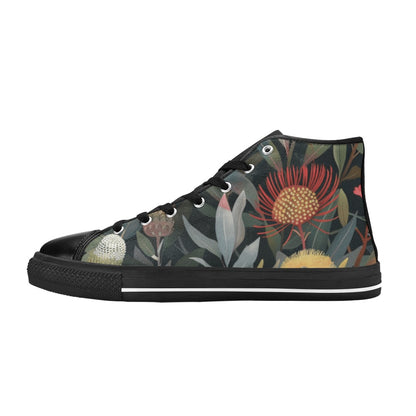 Australian Native Flowers - Women's High Top Canvas Shoes