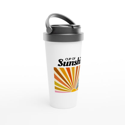 Cup Of Sunshine - White 15oz Stainless Steel Travel Mug Travel Mug Globally Fulfilled Positivity