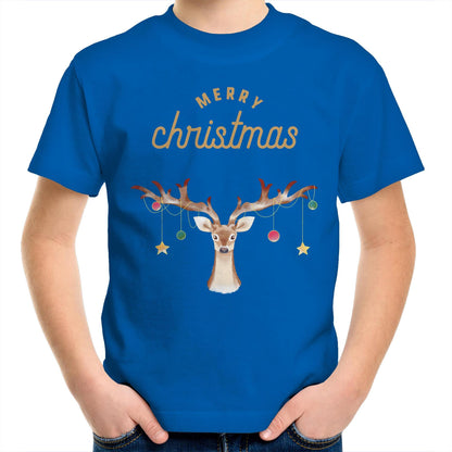 Merry Christmas Reindeer - Kids Youth T-Shirt