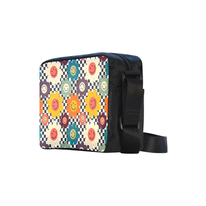 Happy Retro Flowers - Classic Cross-body Nylon Bag