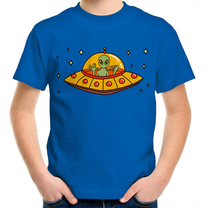 Alien Pizza - Kids Youth T-Shirt Bright Royal Kids Youth T-shirt Sci Fi
