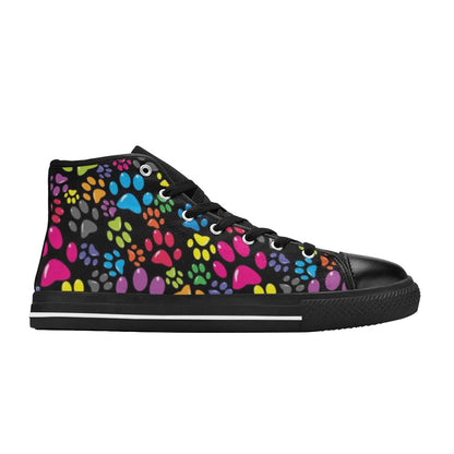 Dog Paws - Women's High Top Canvas Shoes