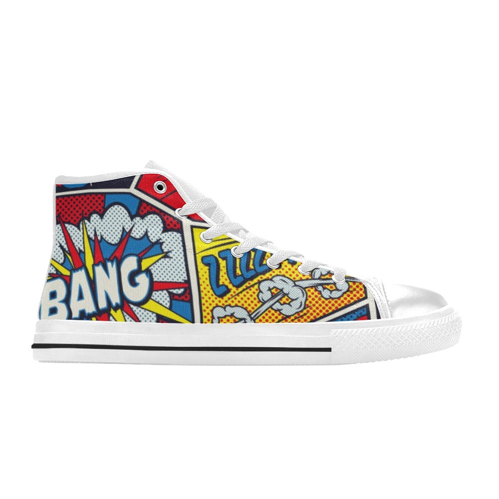 Comic Book - Kids High Top Canvas Shoes