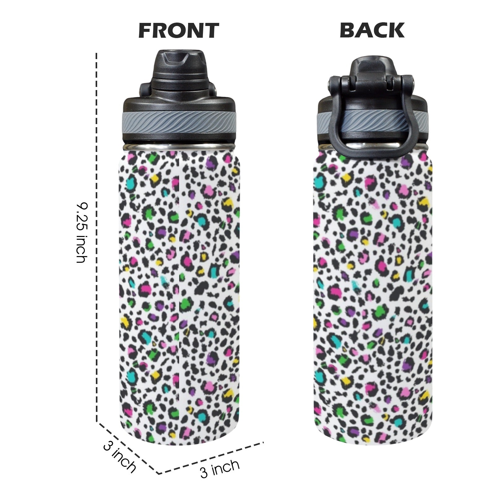 Animal Print In Colour - Insulated Water Bottle with Dual-Use Lid (18oz) Insulated Water Bottle with Dual-Use Lid (18oz) animal Printed Offshore