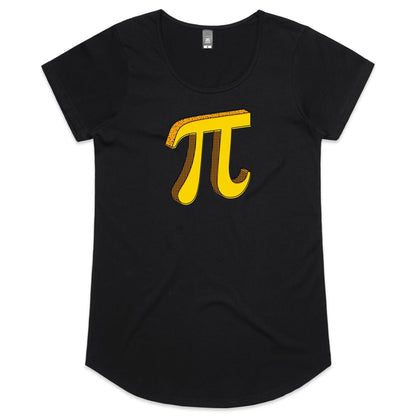 Pi - Womens Scoop Neck T-Shirt Black Womens Scoop Neck T-shirt Maths Printed In Australia Science