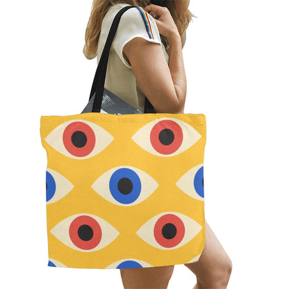 Eyes on Yellow - Full Print Canvas Tote Bag Full Print Canvas Tote Bag Printed Offshore