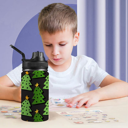 Christmas Trees - Kids Water Bottle with Chug Lid (12 oz)