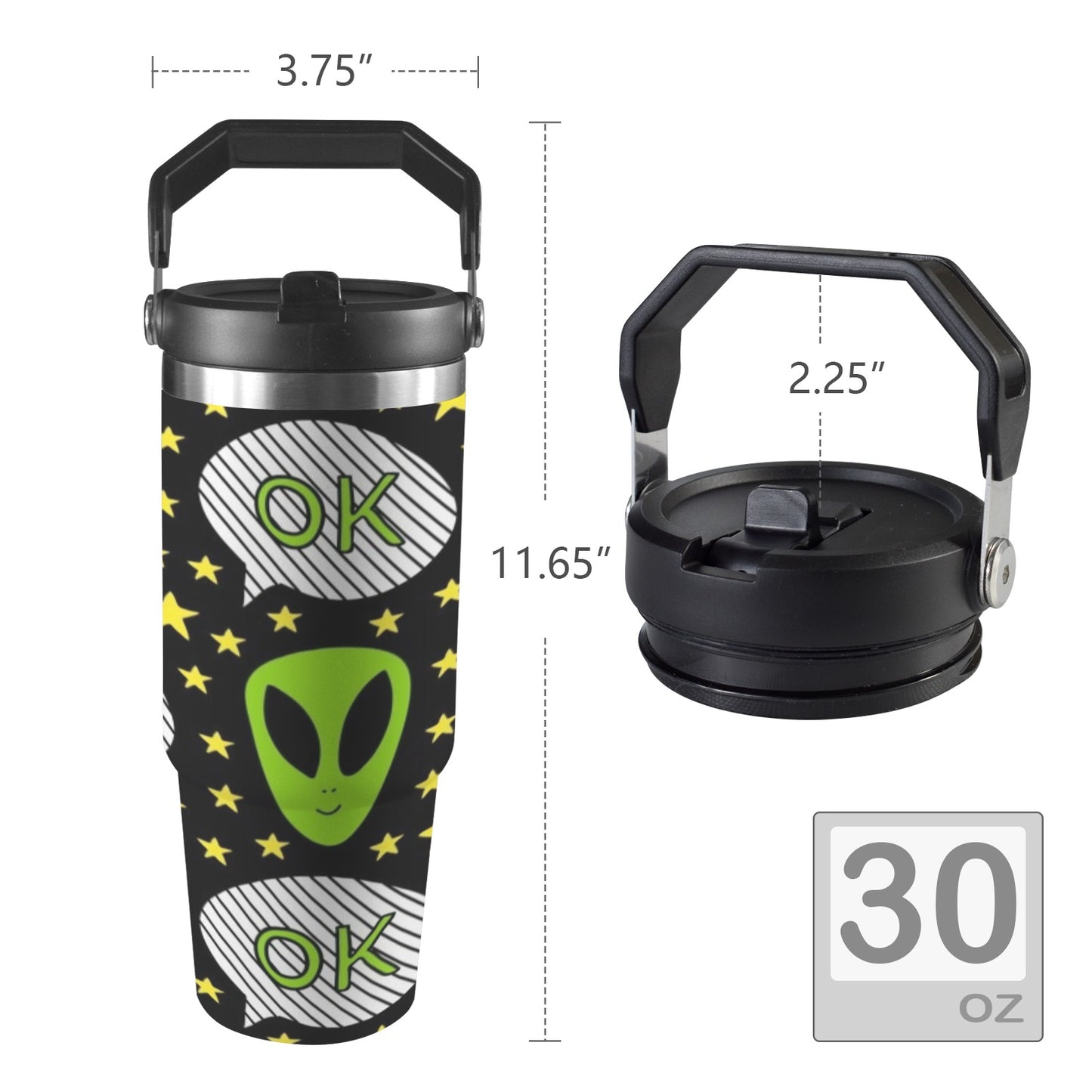 Alien OK - 30oz Tumbler with Top Handle