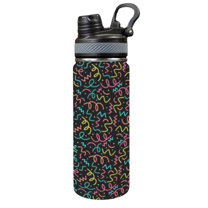 Squiggle Time - Insulated Water Bottle with Dual-Use Lid (18oz) Insulated Water Bottle with Dual-Use Lid (18oz) Printed Offshore