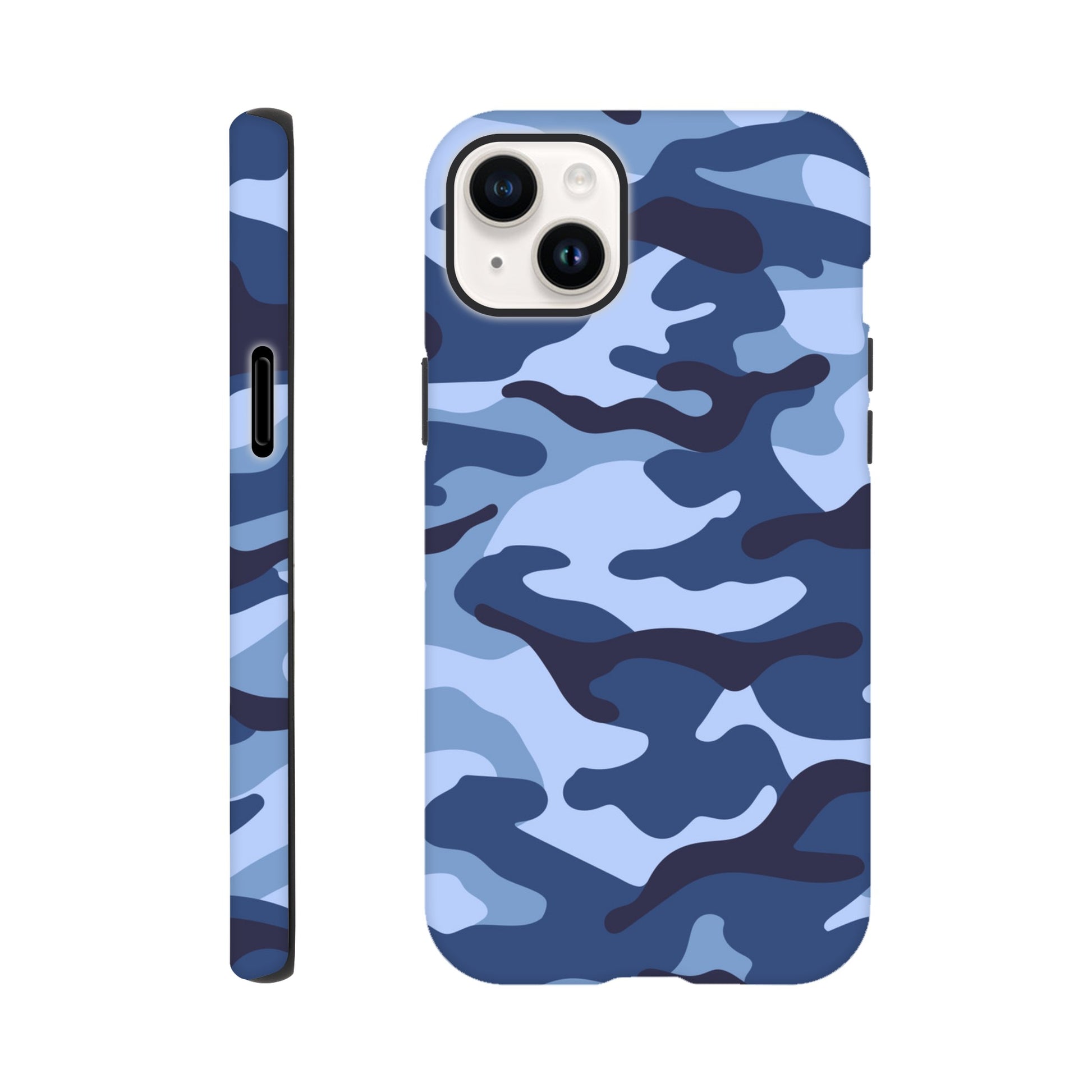 Blue Camouflage - Phone Tough Case iPhone 14 Plus Phone Case Globally Fulfilled