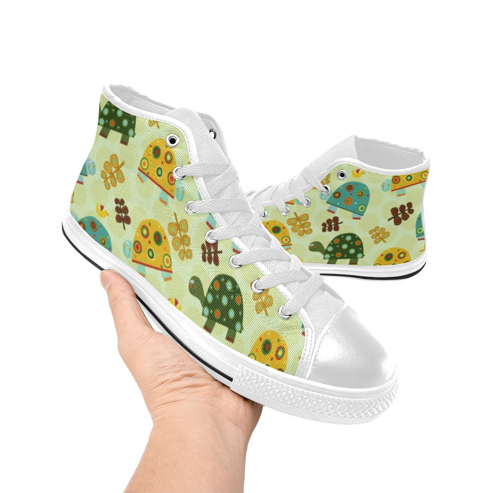 Retro Turtles - Women's High Top Canvas Shoes