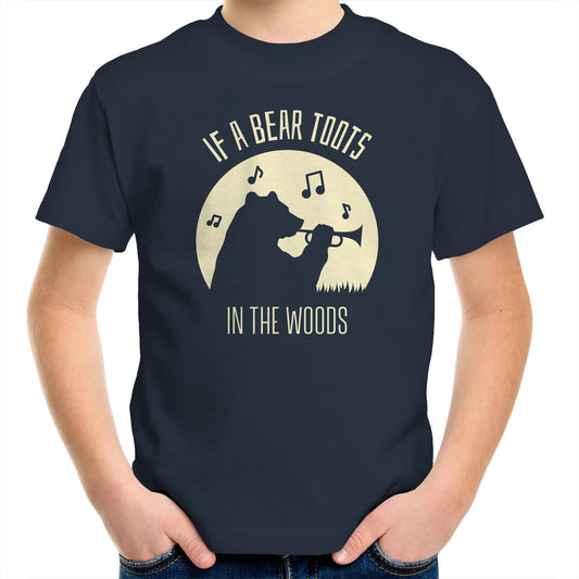 If A Bear Toots In The Woods, Saxophone Player - Kids Youth T-Shirt