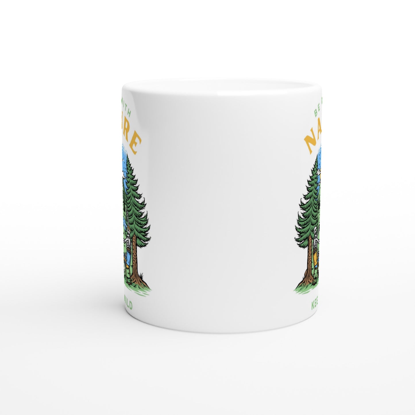 Be One With Nature, Keep It Wild, Skeleton - White 11oz Ceramic Mug White 11oz Mug Environment Funny