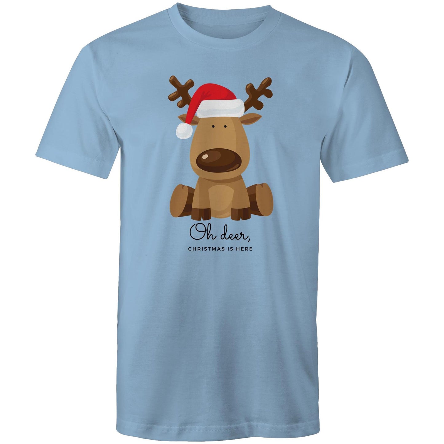 Oh Deer, Christmas Is Here, Reindeer - Mens T-Shirt