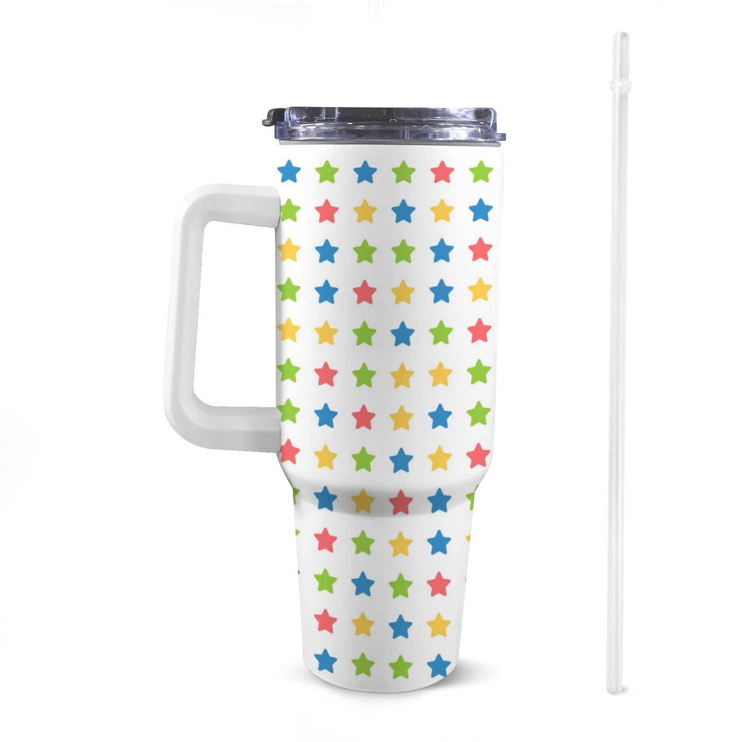 Stars - 40oz Tumbler with White Handle