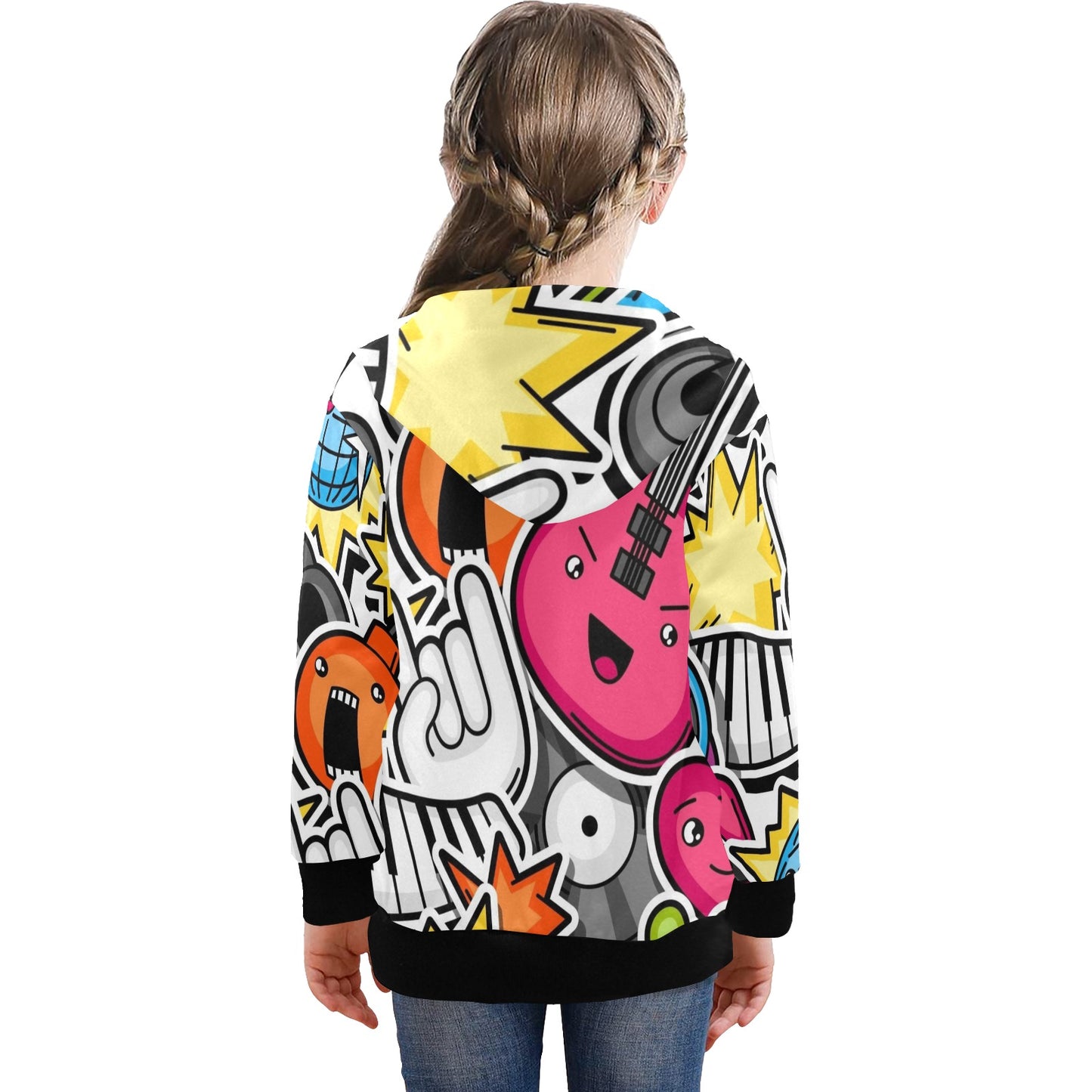 Sticker Music - Senior Girls Zip Up Hoodie