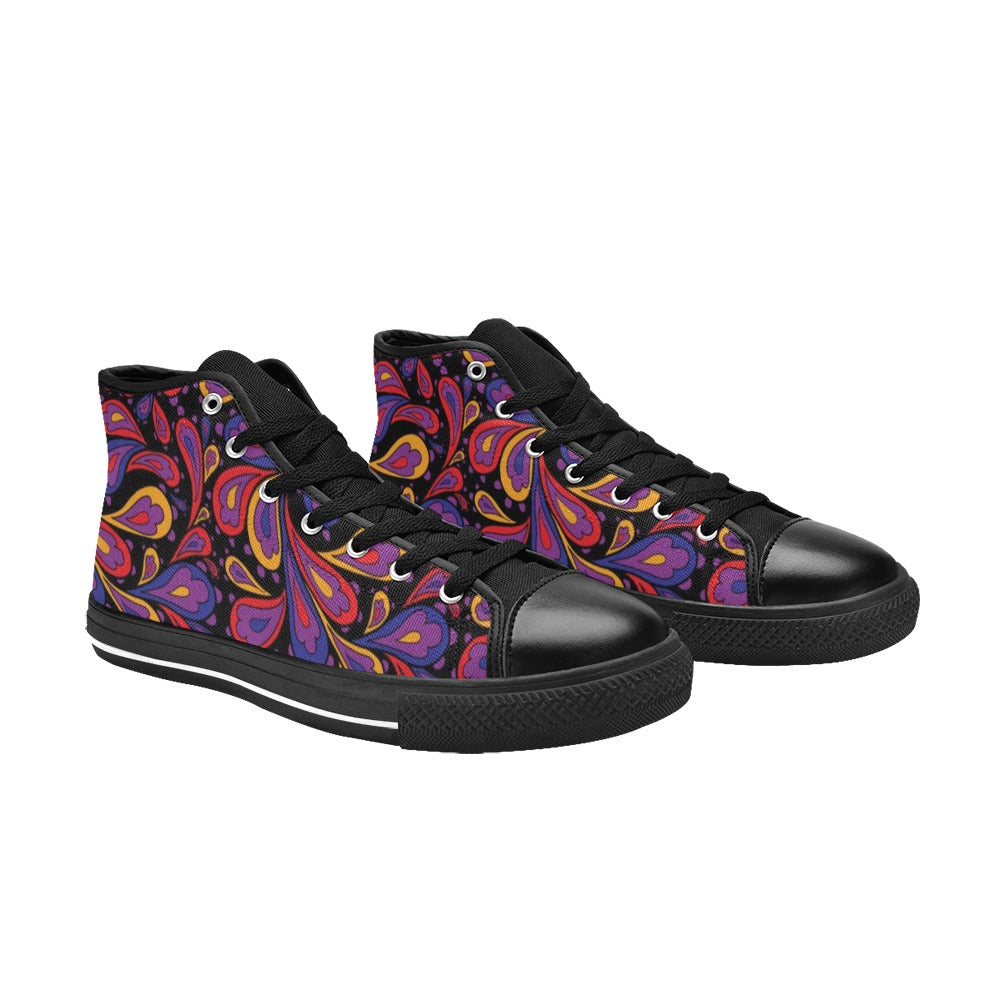 Paisley Swirl - Women's High Top Canvas Shoes