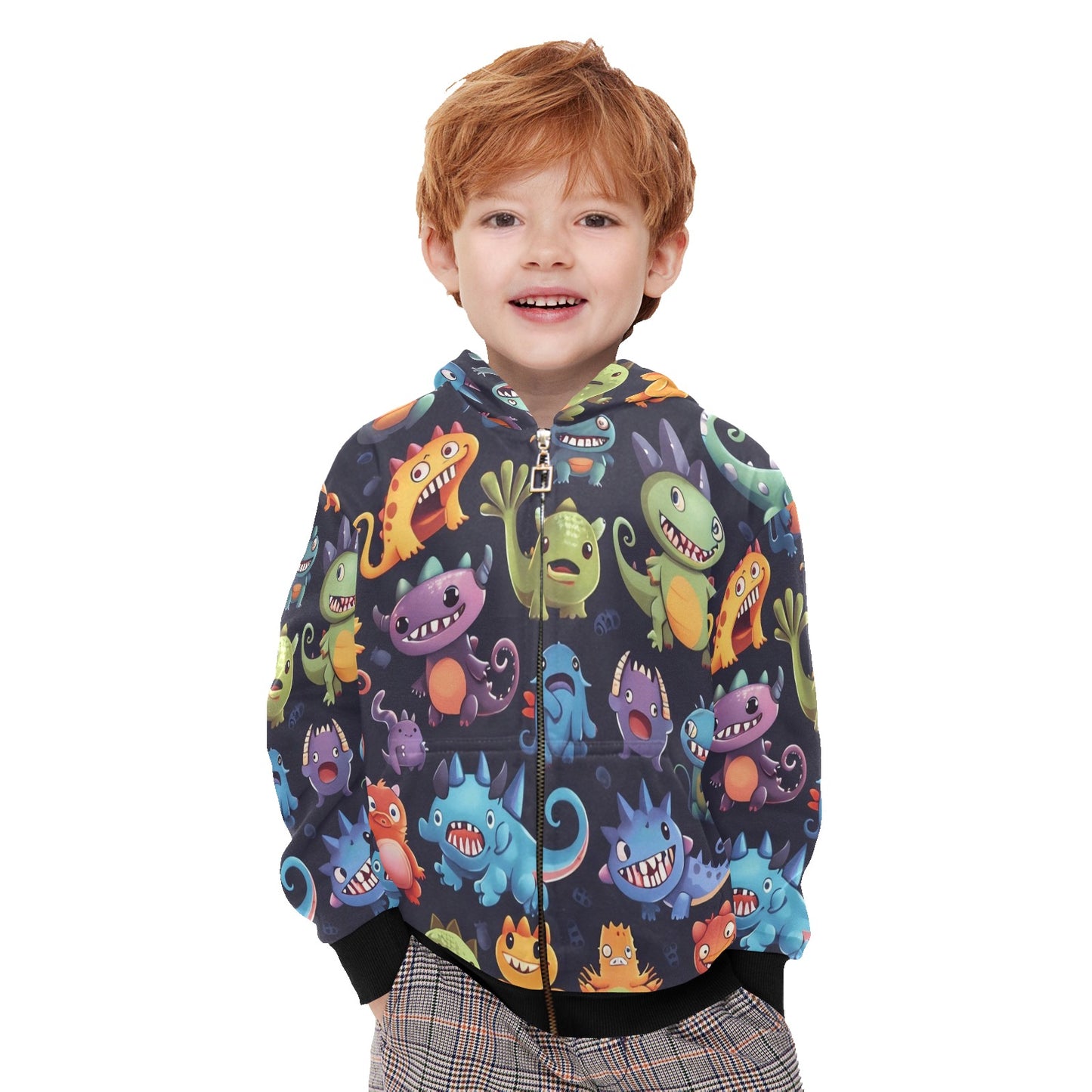 Monster Mania - Junior Boys Zip Up Hoodie