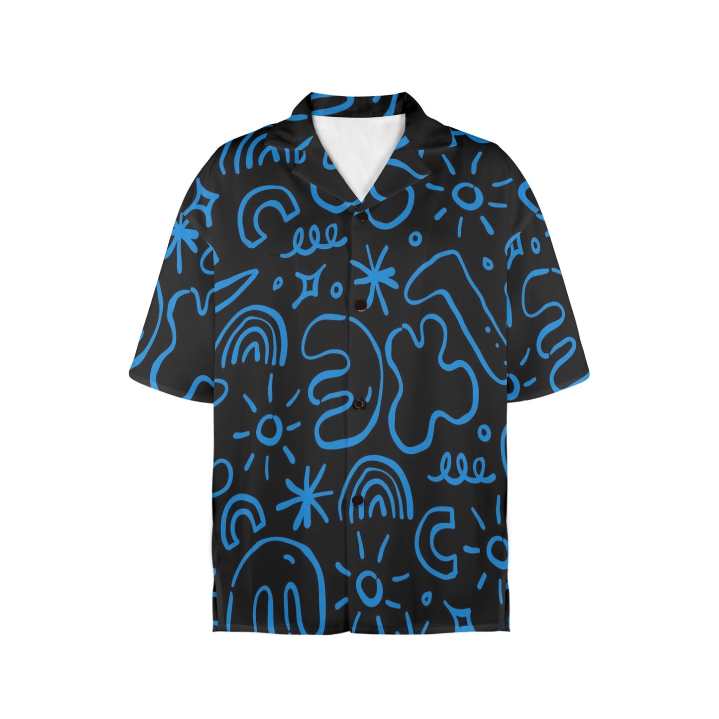 Blue Squiggle - Womens Hawaiian Shirt