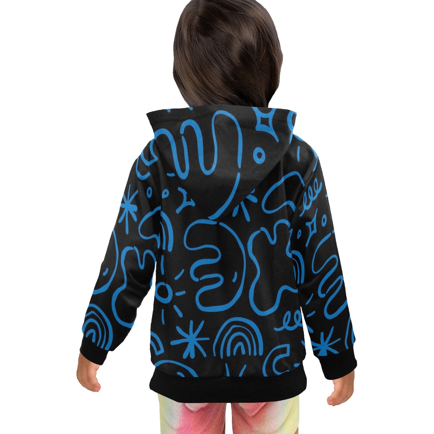 Blue Squiggle - Junior Girls Zip Up Hoodie