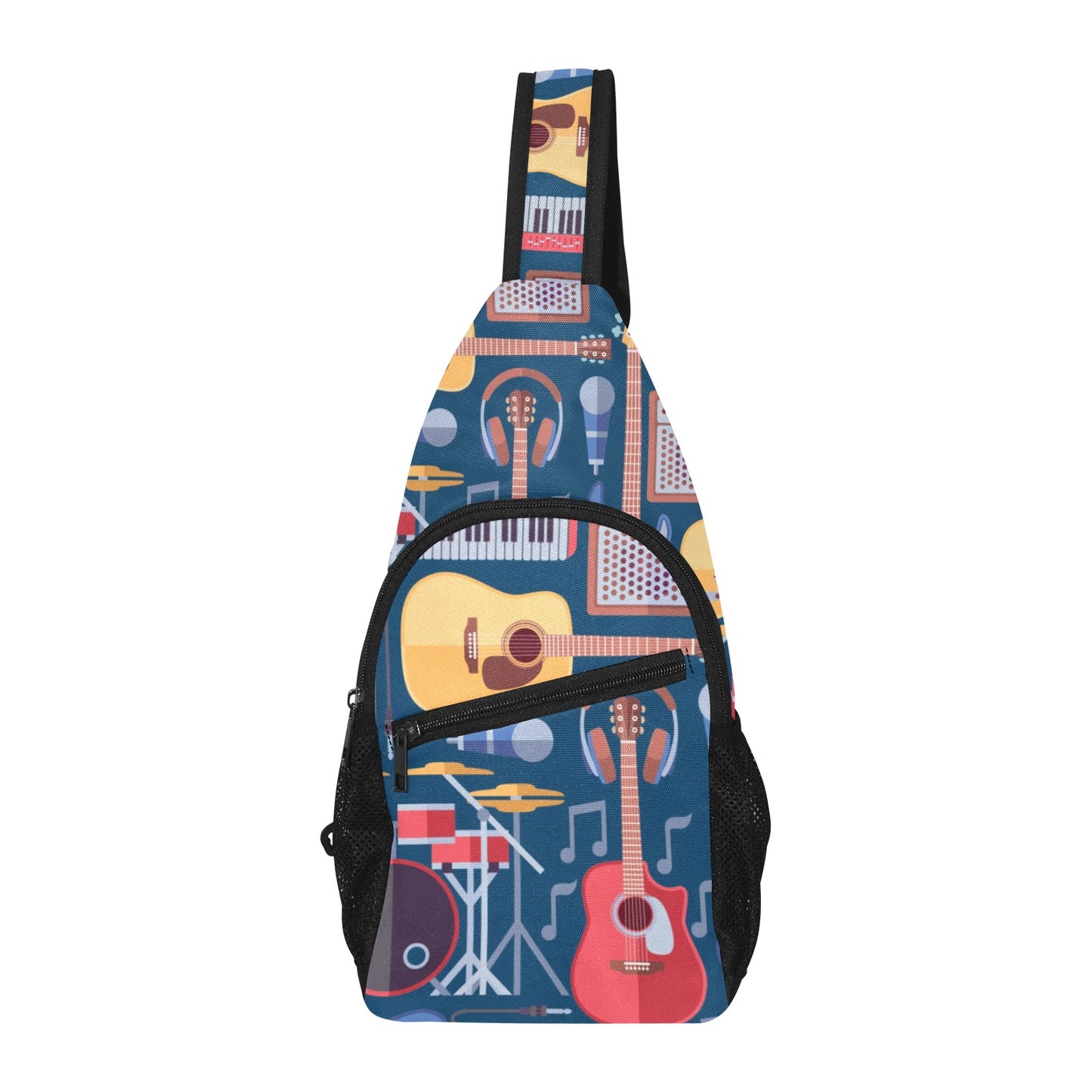 Music Instruments Blue - Chest Bag With Full Print