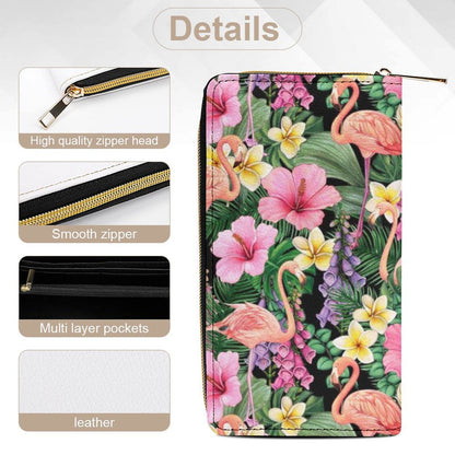 Tropical Flamingo - Leather Wallet / Purse