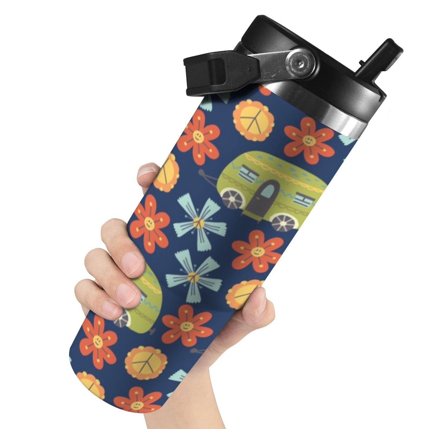 Hippy Caravan - 30oz Tumbler with Top Handle