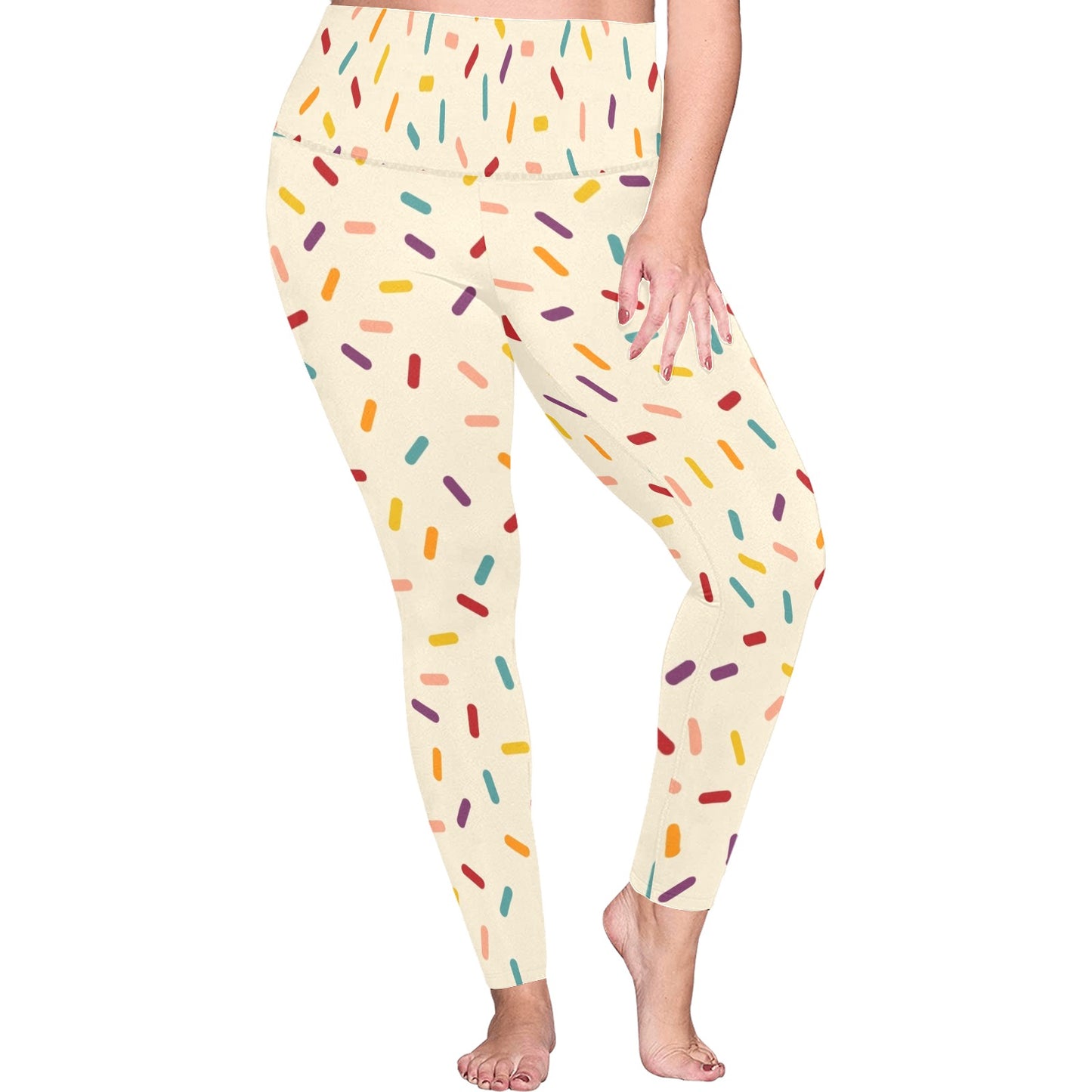 Sprinkles - Women's Plus Size High Waist Leggings Women's Plus Size High Waist Leggings Printed Offshore