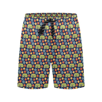 Hippy Caravan - Men's Mid-Length Beach Shorts