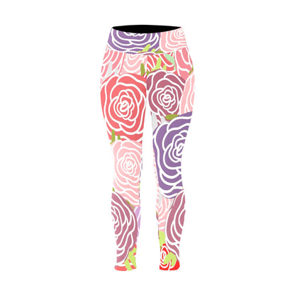 Abstract Roses - Women's Plus Size High Waist Leggings Women's Plus Size High Waist Leggings Printed Offshore