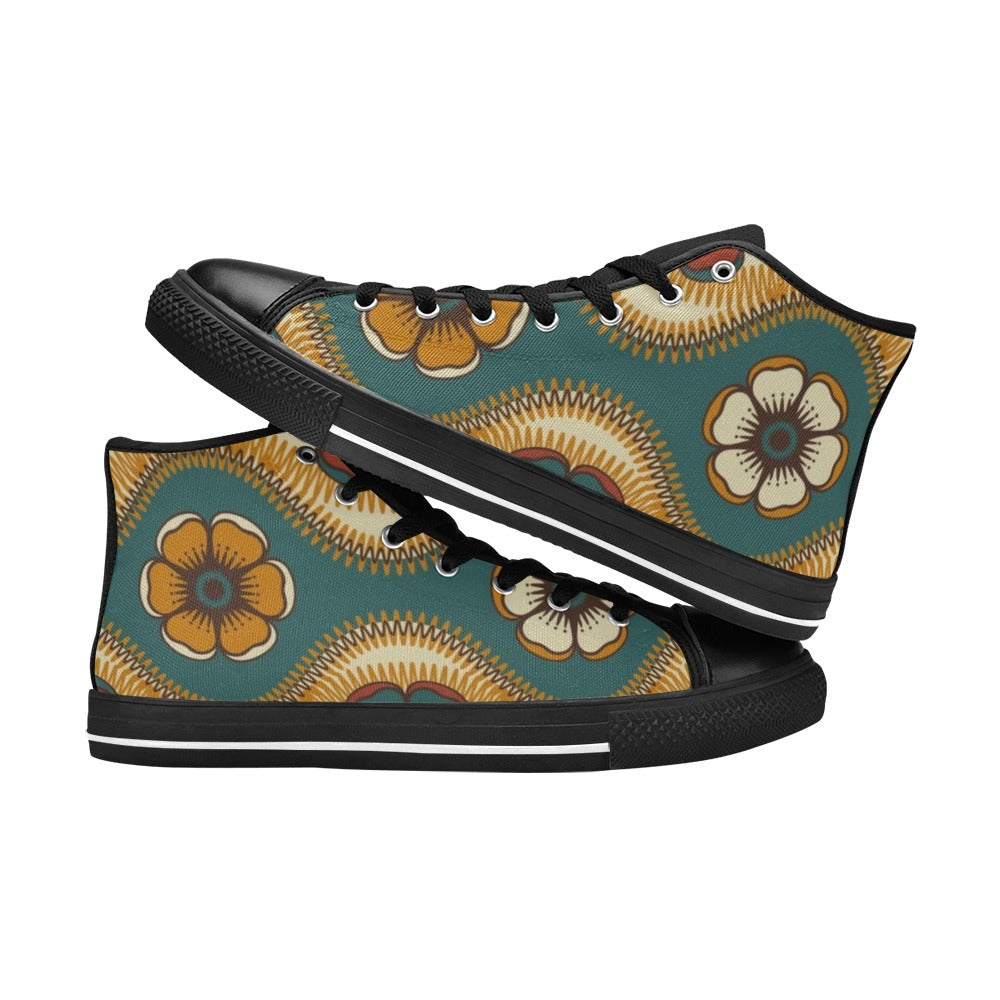 Vintage Floral - Men's High Top Canvas Shoes