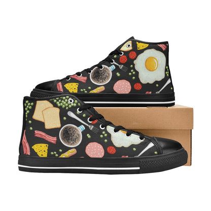 Breakfast Food - Men's High Top Canvas Shoes