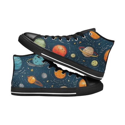 Galaxy - Women's High Top Canvas Shoes