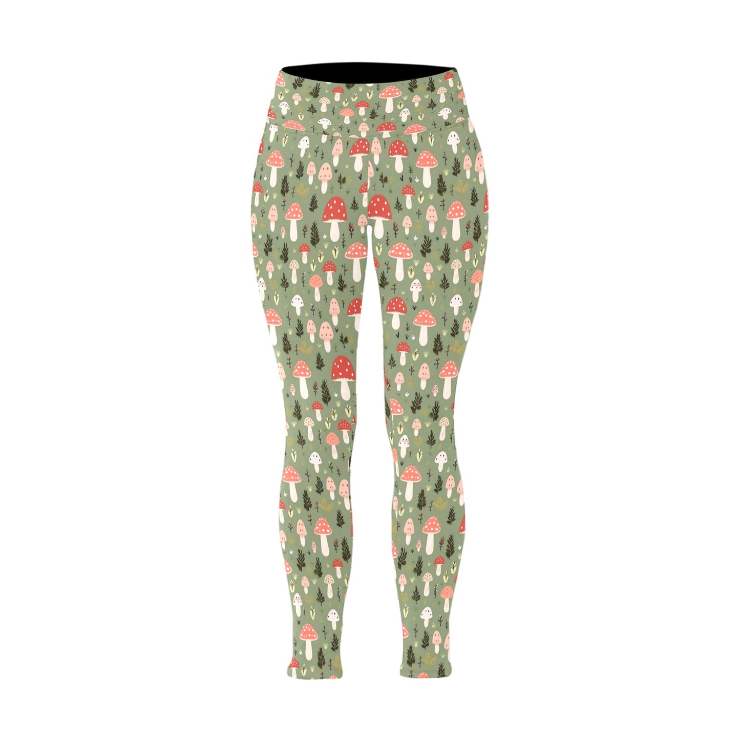 Mushroom Garden - Womens High Waist Leggings (Sizes 16-22)