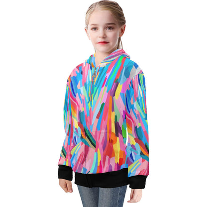 Brushstrokes - Senior Girls Zip Up Hoodie