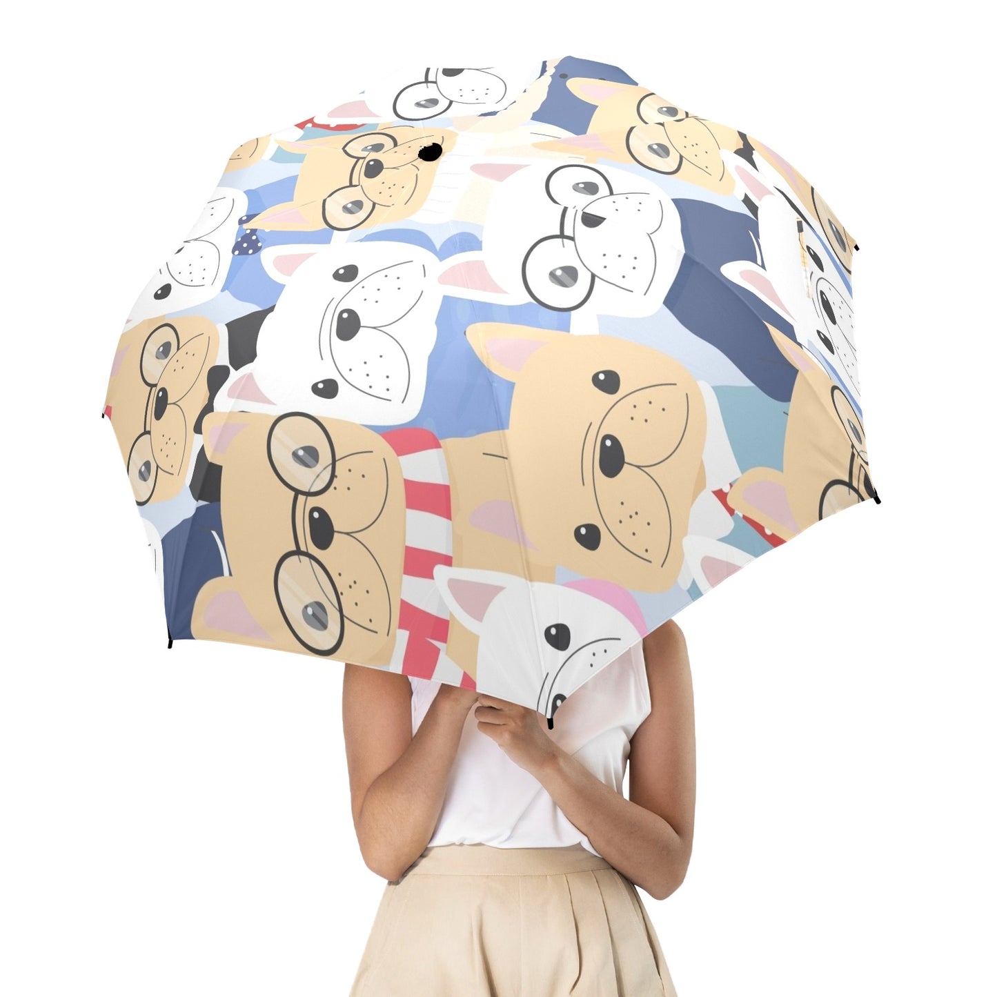 Dog Crowd - Semi-Automatic Foldable Umbrella Semi-Automatic Foldable Umbrella