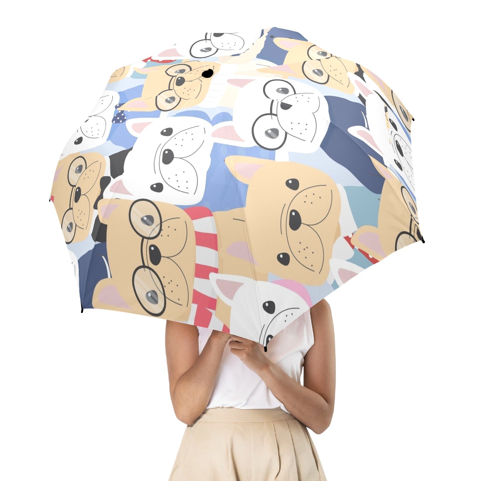 Dog Crowd - Semi-Automatic Foldable Umbrella Semi-Automatic Foldable Umbrella Printed Offshore