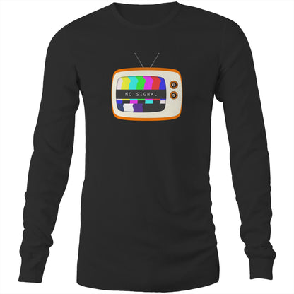 Retro Television, No Signal - Long Sleeve T-Shirt Black Unisex Long Sleeve T-shirt Retro