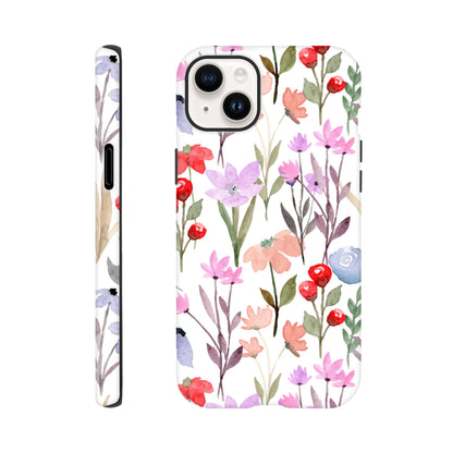 Watercolour Flowers - Phone Tough Case iPhone 14 Plus Phone Case Globally Fulfilled Plants