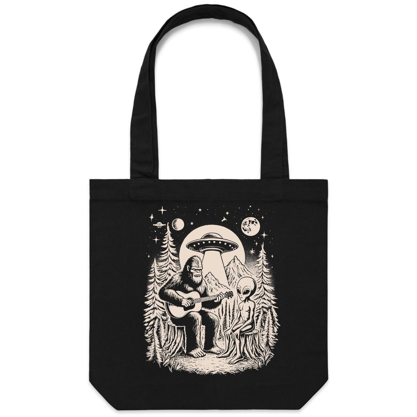 Alien And Big Fit Play Guitar - Canvas Tote Bag