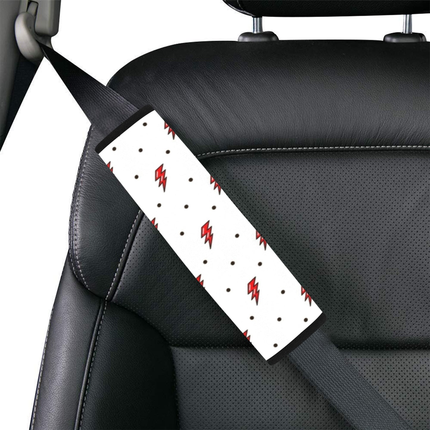 Red Lightning - Car Seat Belt Cover 7''x10'' (Pack of 2) Car Seat Belt Cover 7x10 (Pack of 2) comic Printed Offshore