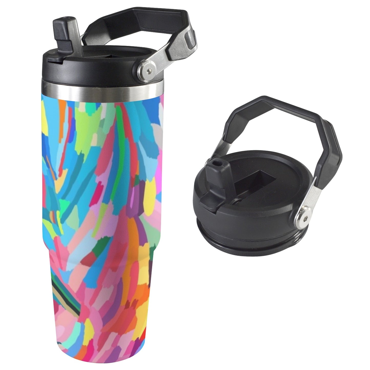 Brushstrokes - 30oz Tumbler with Top Handle 30oz Tumbler with Top Handle Printed Offshore