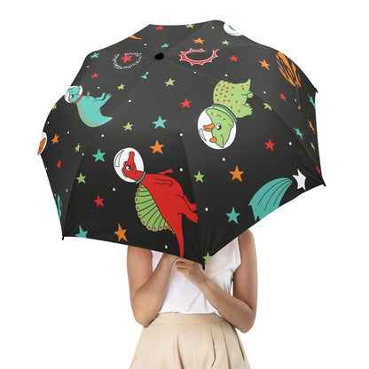 Astronaut Dinosaurs - Semi-Automatic Foldable Umbrella