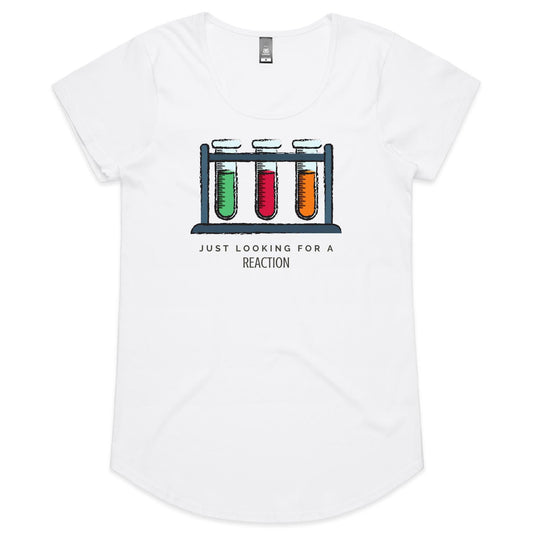 Test Tubes, Just Looking For A Reaction - Womens Scoop Neck T-Shirt