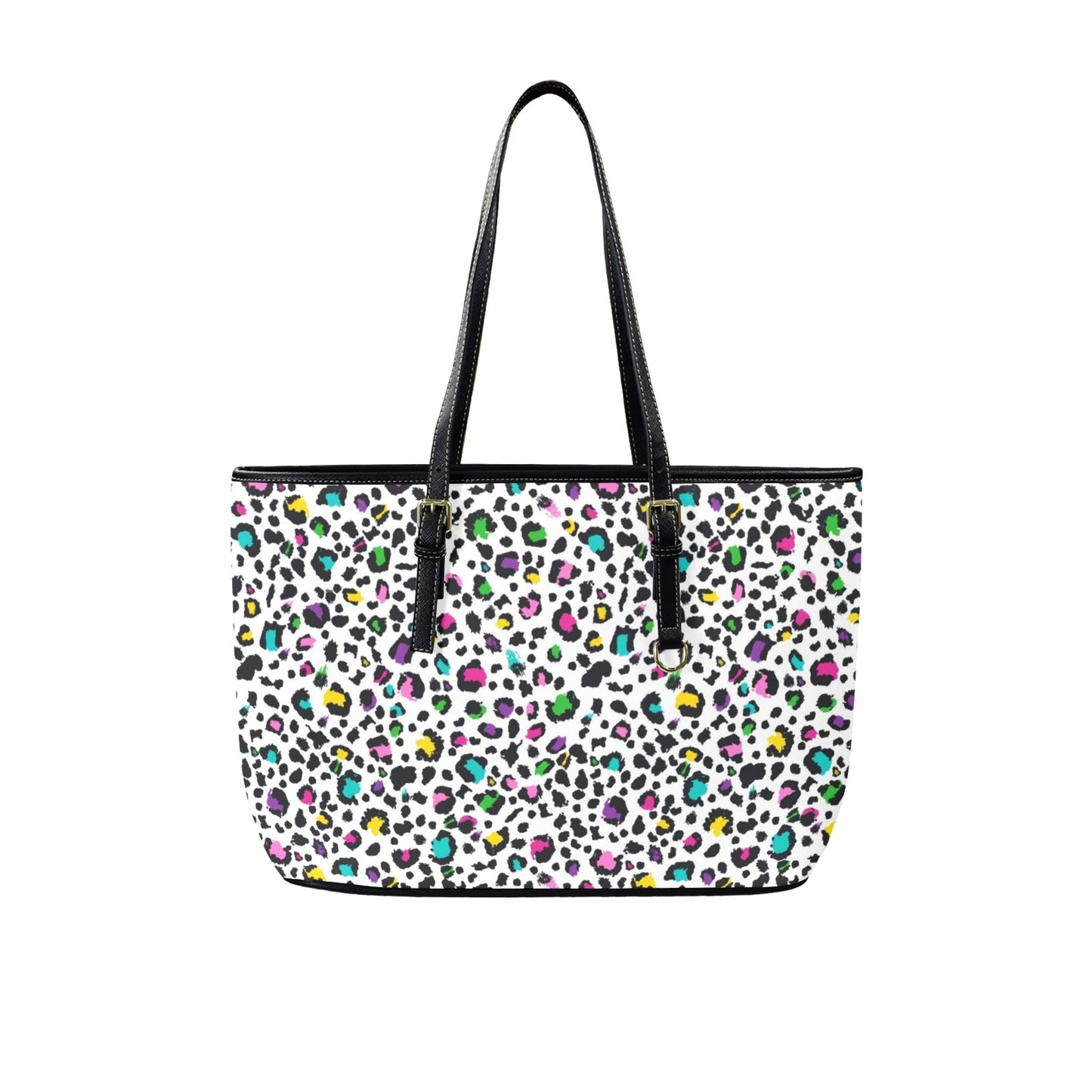 Animal Print In Colour - Leather Tote Bag-Large