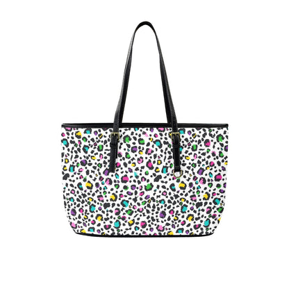 Animal Print In Colour - Leather Tote Bag-Large