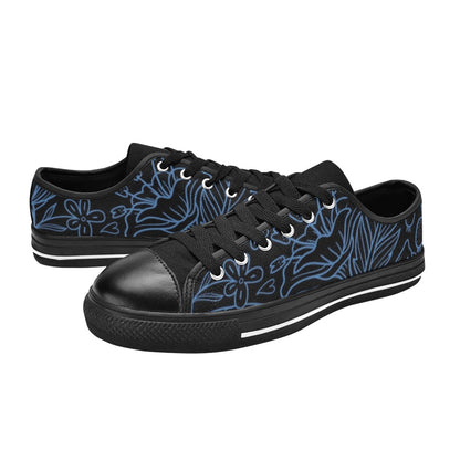 Blue Floral - Women's Classic Canvas Shoes