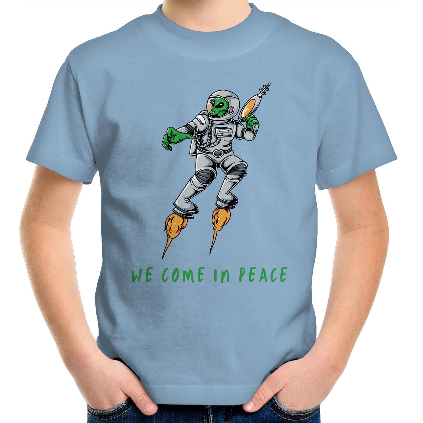 Alien Invasion, We Come In Peace - Kids Youth T-Shirt