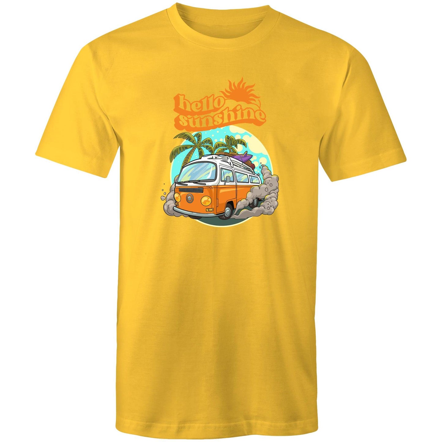 Hello Sunshine, Beach Van - Mens T-Shirt