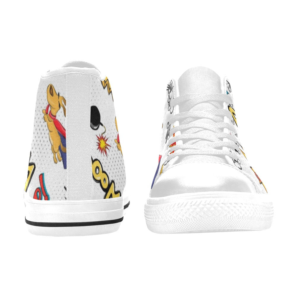 Super Dog - Kids High Top Canvas Shoes